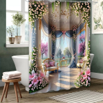 Aia muster Vannikardin Vannitoa Du&scaron;ikardin Veekindel 12 konksuga Kodu Deko Tasuta saatmine 180x180cm curtain sinine