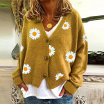 Naiste moodne kudumid &uuml;herealise Qiuju tikitud kampsunmantel M