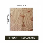 50/100 tk &otilde;likindel paber v&otilde;ileiva pakendamiseks Burgeri leib Praetud toidufrit&uuml;&uuml;r &otilde;huga k&uuml;psetuspaberist taldrikumati tarvikud 50pcs 15&times;15