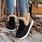 Talvesed naiste lumised pahkluusaapad l&uuml;hikese pl&uuml;&uuml;siga puuvillased kingad talvised disainer soojad vabaajajalatsid 2024 trend k&otilde;ndimiseks zapatos naised 43 must
