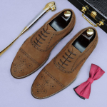 Luksuslik veisenahast seemisnahast meeste pidulikud kingad Ehtne nahk K&auml;sit&ouml;&ouml;na valmistatud Kvaliteetsed Mugavad Briti Trendi Elegantsed Pulmadeks Brogue Kingad Mehed 38 pruun