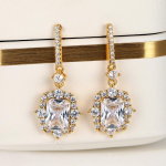 Kuldne ruudukujuline sinine kuup tsirkoon rippuvad k&otilde;rvar&otilde;ngad luksuslikud naiste k&otilde;rvar&otilde;ngad pulmapeo esteetilised k&otilde;rvaehted valge