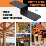 Pergola Bracket Deck Joist Tie Easy Installation Hardware Z Shaped Plate Post to Beam Support 2PCS