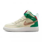 Nike Force 1 Mid EasyOn SE PS Kookospiim Staadioniroheline Laste tossud Kreemjas Roosakas-lilla Kanep FQ3694-100 25