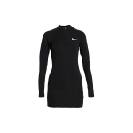 Nike pooleldi avatava lukuga spordipullover pikkade varrukatega kleit naistele Kleidid Must CJ6349-010 XS