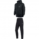 Nike Logo Tr&uuml;kiga Soe Jakk Tikitud &Uuml;hev&auml;rviline Fliis Pikk P&uuml;ksid Vabaaja Spordir&otilde;ivaste Komplekt Meeste &uuml;likond Must 623451-010+716831-010 L