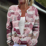 Naiste mood tr&uuml;kitud pikkade varrukatega kootud kardiganist n&ouml;&ouml;biga sulejope XL