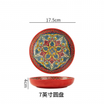 Boheemlaslik Keraamiline Taldrik Kodu Loominguline L&auml;&auml;ne Toidu Puuvilja K&otilde;rge &Auml;&auml;riseg Ring K&otilde;rge V&auml;&auml;rtusega Ahju Mikrolaineahju Kasutatav