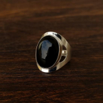 Must Oon&uuml;ksist S&otilde;rmus, 925 Sterling H&otilde;be, K&auml;sit&ouml;&ouml;na Valmistatud Meeste Raske S&otilde;rmus, Igap&auml;evane Ehtekunst 4 h&otilde;be