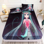 Hatsune Miku Tr&uuml;kiga Voodilina Comforte Voodikate T&auml;iskomplekt 3D Laste Voodipesu Anime Toa Deekor Kodu 90x190x25cm