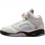 Air Jordan 5 Retro GS Keskmiselt pehme roosa Laste tossud Valge Must HQ7980-102 35.5