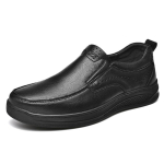 Vabaaja nahast kingad Meeste ehtsast nahast S&uuml;gis Uued Meeste &auml;ri nahast kingad Pehme tald Mitmek&uuml;lgsed slip-on Isa kingad 42 must