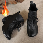 Naiste Nahksaapad Etniline Stiil Retro Ema L&uuml;hikesed Saapad Pehme Tald &Uuml;mar Nina Vabaaja Libisemiskindlad Kingad Sapatos Femininos 35