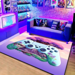 3D M&auml;ngukonsooli Vaip, Videom&auml;ngukontroller, e-Spordi Toa Kaunistus P&otilde;randamatt, Lahe Elutoa Vaip, Kodu Kaunistus 80*120cm gray
