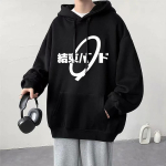 Anime Cos BOCCHI THE ROCK! Kapuuts Kessoku Band Logo Paarid Pusad Goto Hitori Ijichi Nijika Cospaly Suurem&otilde;&otilde;dulised pikkade varrukatega mees L black