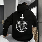 Deemonlik Prindi Meeste Hupparid 2025 Streetwear Gooti Saatanlik Dressipluus 666 S&uuml;mbol Mehelik S&uuml;gis Talv Pullover Vabaaja Topp Treeningriided S gray