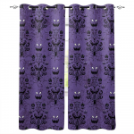 Aknakardinad K&otilde;rvitsa kummitus pealuu Halloweeni stiilis kardinad elutoa sisekujundus Kardinad elutoa jaoks Luksuslik kodukaunistus 135W x 60H(cm)