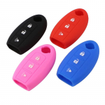 my good car Car Silicon 3 Button Key Case Cover Holder for Nissan Maxima Altima Teana Tiida Sylphy Sunny X-Trail Key Protector pink key case