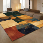 Moodne geomeetriline kunst elutoa vaip V&auml;rviline abstraktne disain Siseruumide vaip Dekoratiivne p&otilde;randamatt elutuppa Kodu sisustus 80x120cm brown