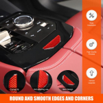 Red Carbon Fiber Center Storage Box Switch Sticker For BMW 5 Series G60 i5 2024+