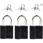 3 Pack Mini Padlocks with Keys - Mini Luggage & Suitcase Locks, Keyed Alike f