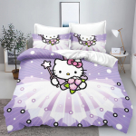 Hello Kitty tekikotid Laste voodipesukomplekt Kodu Twin 3-osaline komplekt 1 tekikate Luksuslik 100% pol&uuml;ester Moodne tr&uuml;kitud 135x200cm