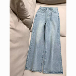 Naiste teksap&uuml;ksid Sirged Teemantidega P&uuml;ksid Venivad K&otilde;rge V&ouml;&ouml;koht Pestud Mom Jeans Y2k T&auml;navastiil P&uuml;ksid Vintage Denimid T&auml;navastiil S sinine