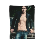 Damon Salvatore The Vampire Diaries Tekk Fliisist Kaunistus Multifunktsionaalne &Uuml;lipehme Visketekk Voodi Auto Tekikate jaoks 30x40in