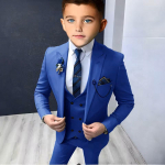 Formaalne peakraega &uuml;likonnakomplekt 3 osa lastele Esitusasud Saatejuhi kost&uuml;&uuml;mid, Kena elegantne poiste kitsa l&otilde;ikega &uuml;likonnad Peokleit-tuxedo 90 catalina sinine v&auml;rv