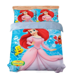 V&auml;ikese merineitsi voodipesukomplekt Multikas 3D-prinditud Ariel printsess Tekikate Padjap&uuml;&uuml;rid Tekikate AU Single(140*210cm)3pcs