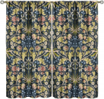 William Morris lillelised pimendavad kardinad  Vintage rustikaalsed lilled botaaniline naturaalne stiil aknakardinad  magamistoa elutoa jaoks 4 100*130 Grommet Top 1pcs