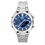 Casio Edifice Analoog-Digitaalne Roostevabast Terasest Sinise Kettaga P&auml;ikeseenergial t&ouml;&ouml;tav ECB-2300D-2A 100M Meeste K&auml;ekell sinine