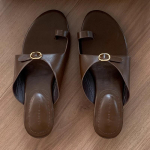 Retro Klipiga Varvaste Vahel Paksude Kontsadega Sussid Naiste Mood Metallpandla Disainiga Lium&auml;e Sandaalid Mugavus Vabaaja Rannikujooksud Zapatos Mujer 35 pruun