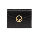Fendi Kuldne Logo Vasikanahast L&uuml;hike Kolmekordne Rahakott Naiste Rahakott Must 8M0395A18BF0KUR Gift Set(Basic Set+Box+Shopping Bag)