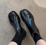 Retro l&otilde;henenud varbaga pahkluusaapad naistele l&auml;ikivad ja matid nahkkingad Tabi Ninja Chelsea saapad madala kontsaga traktoritallaga saapad talv 35