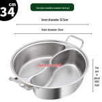 304 roostevabast terasest induktsiooniga &uuml;hilduv kuum pott Shabu-Shabu jaoks - kahekordne sektsiooniga disain, maitset hoidev, koduseks kasutamiseks Integrated, no welds, no flavor transfer gray
