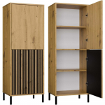 Vitriinkapp KAMARO 2DK SLIM/SMOOTH ARTISAN TAMM soonitud liistud + klassikaline esipaneel