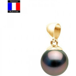 Pendentif - Compagnie G&eacute;n&eacute;rale des Perles - V&eacute;ritable Perle de Tahiti 9-10 mm - Or Jaune 18 Cts - Bijou Femme kollane