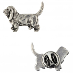 Basset Hound I - Silver-plated dog brooch, elegant pin, jacket lapel decoration by Art-Dog brand h&otilde;be