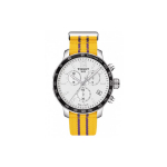 TISSOT Time Jog Kollektsioon Kvartsmehhanismiga Meeste Kell Kell 42mm Valge sihverplaadi Roostevabast terasest korpus Nailonrihm T095.417.17.037.05 Purple/Gold Strap