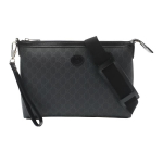 Gucci GG Supreme Logo Tr&uuml;kiga Kaetud L&otilde;uend Crossbody &Otilde;lakott Meeste kotid Must 792084-92THN-1000 Shopping Bag Set(Basic Set+Shopping Bag)