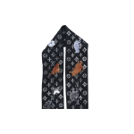 Louis Vuitton Kassimustriga Siidist Sall Unisex Aksessuaarid Must MP2269 Black,F