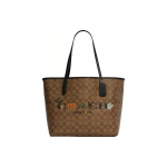 Coach City 33 Klassikaline Monogramm Halloweeni Lipu Prindiga Suure Mahutavusega L&otilde;uendi ja Nahast Koti Naiste kott Pruun Must 5714-IMOUC Basic Set (Bag+Dust Bag)