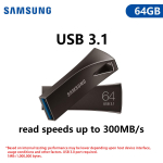 Samsung 128GB USB-m&auml;lupulk USB Stick BAR Plus 64GB 256GB 512GB USB 3.1 Mini Pen Drive M&auml;lupulk Salvestusseade U Disk Lugemiskiirus kuni 400 MB/s &middot;64GB hall v&auml;rv