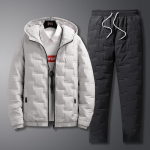 Meeste s&uuml;gis- ja talvine puuvillane soe &uuml;likond, soe jakk + soojad p&uuml;ksid, 2-osaline komplekt XXXXL