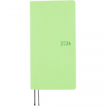Hobonichi 2026 Weeks Smooth Melon Sorbet Jaanuari algus N&auml;dalakiri Vasakul Kitsas Vertikaalne