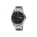 CASIO G Shock MTP 1384D 1A MTP-1384D-1A Silver Strap Black Dial