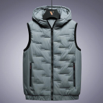 Vest meestele Fat Plus Size Down Cotton Vest Meeste s&uuml;gis- ja talvine kapuutsiga &uuml;mbris, lahtine Fat Plus, soe &otilde;lavarre paks mantel 8XL must