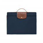 Longchamp Le Pliage 37 T&otilde;mblukuga Kl&otilde;pskinnitusega Taaskasutatud L&otilde;uend Nahkdetailidega Kandekott Portfell V&auml;ike Meeste kandekotid Tumesinine 2182089P68 Navy Blue