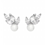 Swarovski Louison P&auml;rl Lehekujuline Kuupmeetall Roodiumiga Pinnatud Imitatsioonkristall Imitatsioonp&auml;rliga K&otilde;rvar&otilde;ngad Naiste k&otilde;rvar&otilde;ngad H&otilde;bedane 5627346 Box (Random Color)
